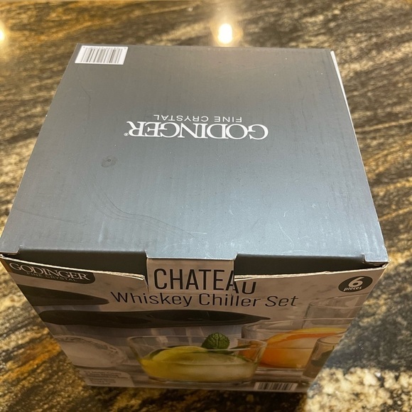 GODINGER FINE CRYSTAL CHATEAU WHISKEY CHILLER SET‎ 4 glasses 4 ice mold cavities - Picture 5 of 8